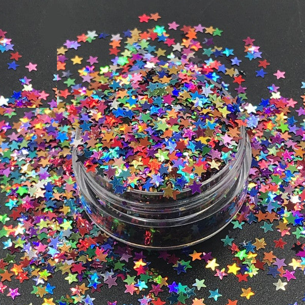 Mini Star Shape Nail Art Colorful Confetti Glitter