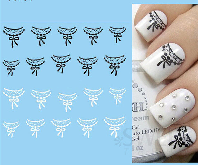  Black White Nail Stickers 3D Self Adhesive Nail Sticker Decals  Flower Nail Stickers Vintage Flower Vine Leaf Nail Decal Stickers for Nail  Art Design Nail Stickers for Girls DIY Nail Art