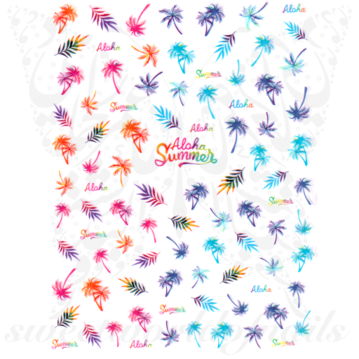 Summer Nail Art Palm trees Leaves Nail Stickers