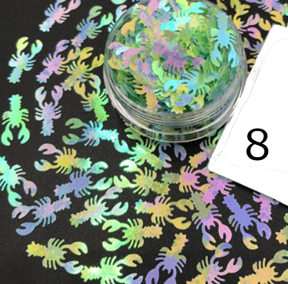 Lobster Nail Art Confetti Glitter Nail Decoration