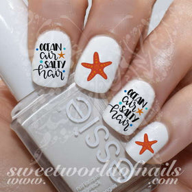 Summer Nails Ocean air Salty hair Nail water Decals