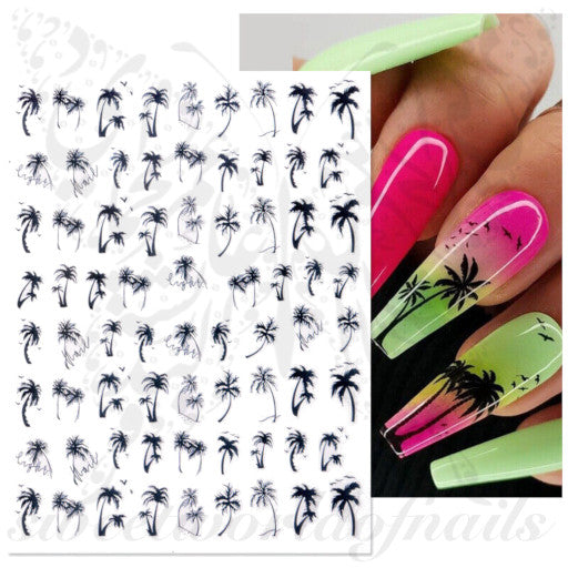 Summer Nail Art Palm Tree Stickers