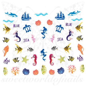 Summer nails sea life mermaid fish nail Stickers