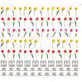 Tulip Nail Art Flower Nail Water Decals