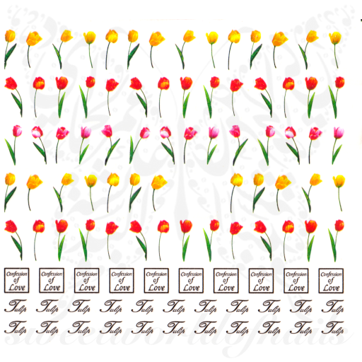 Tulip Nail Art Flower Nail Water Decals
