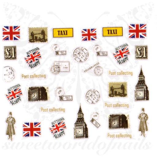 United Kingdom Nails England Flag London Nail Stickers