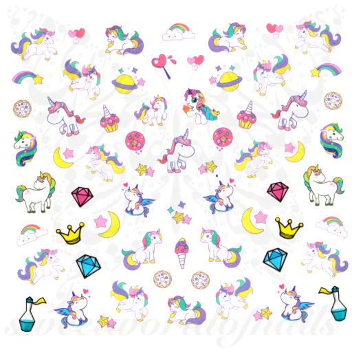 Unicorn Nail Art Nail Water Decals