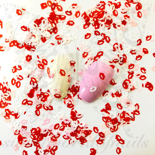 Valentine's Day Nail Art Mini Lips Decoration