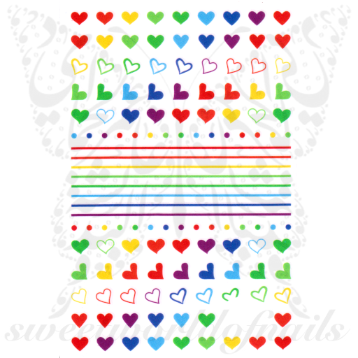 Valentine's Day Nail Art Colorful Heart Nail Stickers