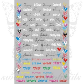 Valentine's Day Nail Art Colorful Heart Nail Stickers