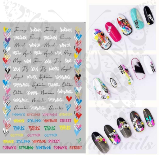 Valentine's Day Nail Art Colorful Heart Nail Stickers