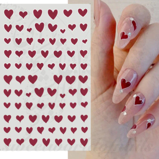 Love Heart 3D Nail Stickers Valentines Day Transfer Decals Nail Art  Decoration