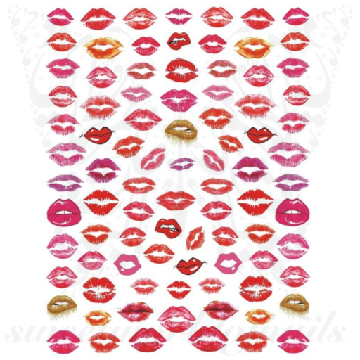 Valentine Nail Art Lips Kisses Nail Stickers