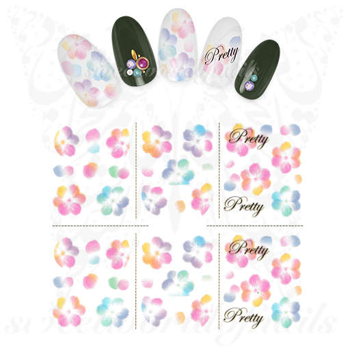 Floral Nails Watercolor Flowers Water Decals