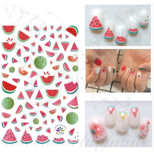 Womens Fingernails With Watermelon Nail Art High-Res Stock Photo - Getty  Images