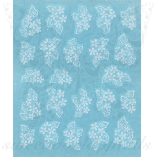 White flower Nails Water Decals