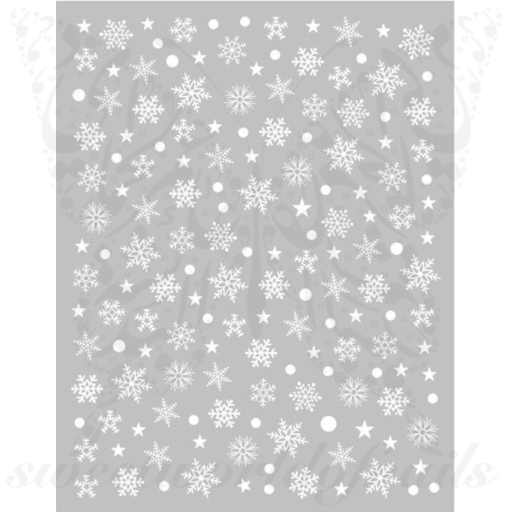 White Snowflakes Christmas Nail art Stickers