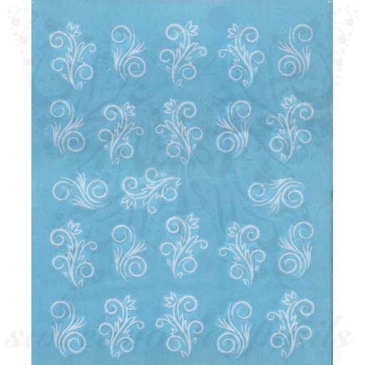White Swirls Nail Art Water Decals