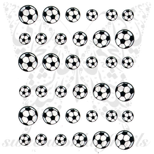 Football Nails Soccer ball water decals