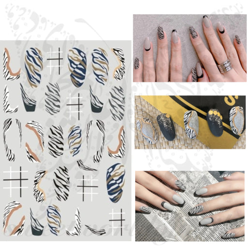 Zebra Print Nail Art Stickers